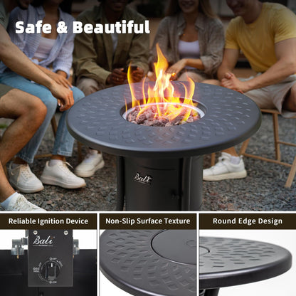 BALI OUTDOORS Dual 1-Pound Propane Fire Pit Table for Outside Patio, 26Inch Black - Home OXO