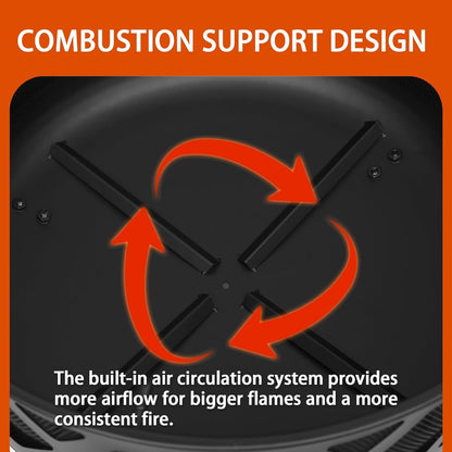 Red Mountain Valley Outdoor Wood Burning Fire Pit 24'' with Poker and Cover, 2-in-1 Functionality Cross-Woven Steel Fire Pits for Outside, Outdoor Fireplaces for Camping,BBQ, Patio,Backyard - Home OXO