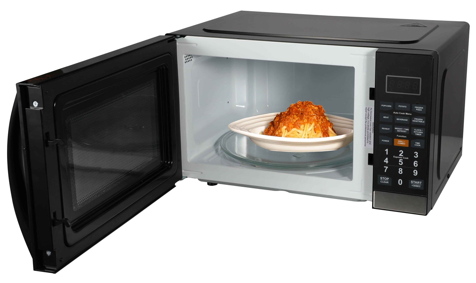 Emerson 1.1 Cu Ft, 1100W Mirror Finish Countertop Microwave Oven with Grill, MWG1191SB