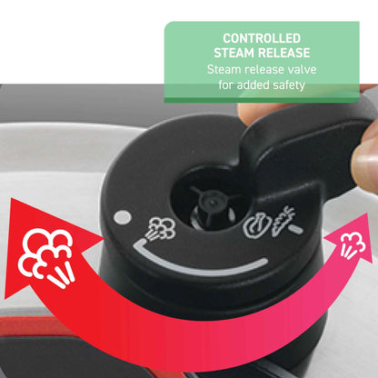 T-fal Clipso Stainless Steel 6.3 Qt Pressure Cooker, Silver