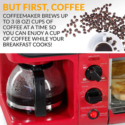 Nostalgia BST3RR 3-in-1 Family Size Multi-Function, Retro Red