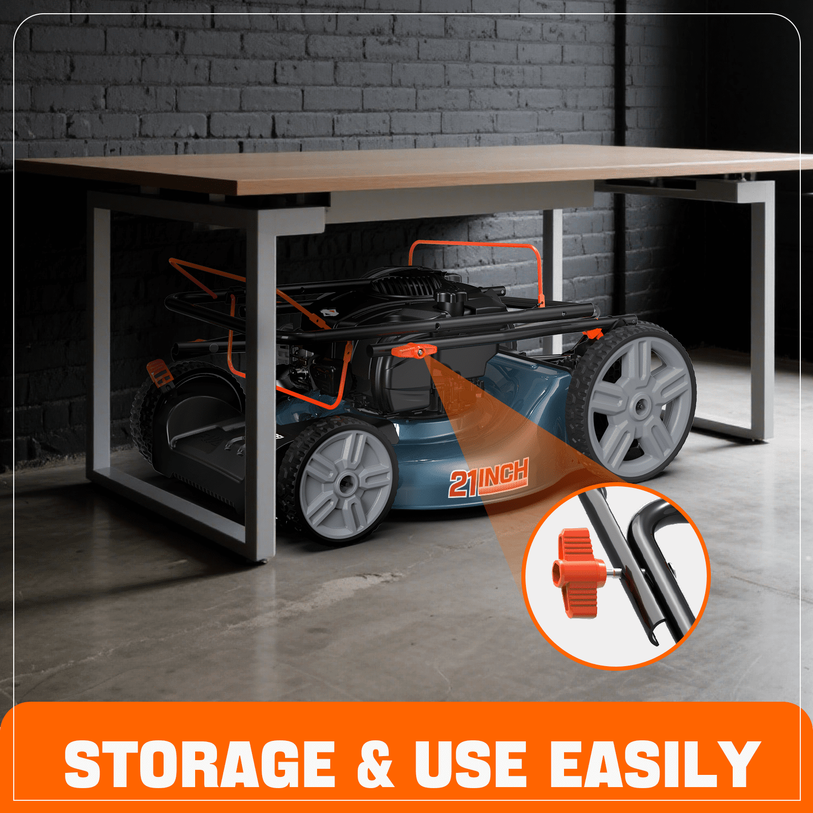 SENIX Self-Propelled Gas Lawn Mower 21in Cuttting Blade 22in Cutting Deck, 150 cc 4-Cycle Made in USA Briggs & Stratton Engine Push Mower, 3-In-1, 6-Height Adjustment, 11-In Rear Wheels, LSSG-M1