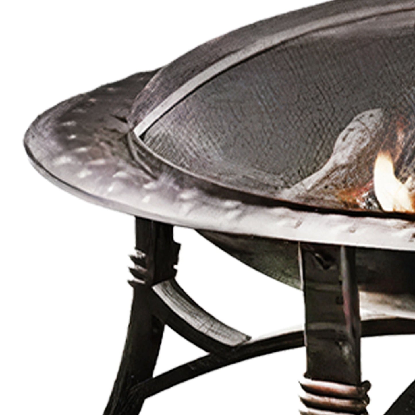 Four Seasons Courtyard 35" Round Wood Burning Fire Bowl w/Fire Grate, Black - Home OXO