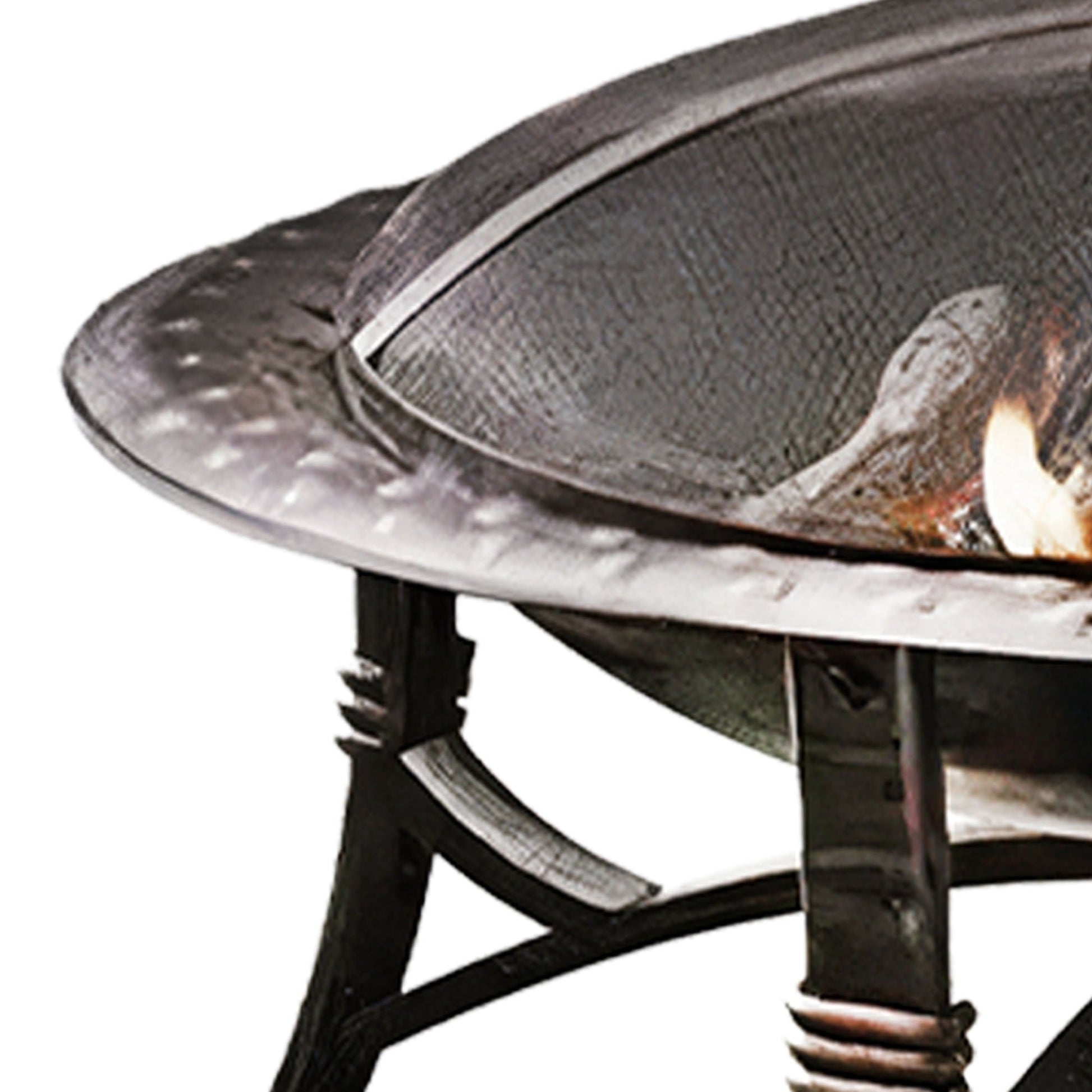 Four Seasons Courtyard 35" Round Wood Burning Fire Bowl w/Fire Grate, Black - Home OXO