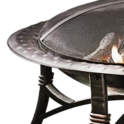 Four Seasons Courtyard 35" Round Wood Burning Fire Bowl w/Fire Grate, Black - Home OXO