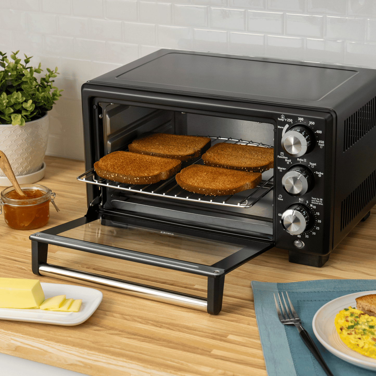 Oster® Convection 4-Slice Toaster Oven, Matte Black, Convection Oven and Countertop Oven