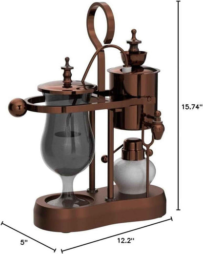 Nispira Belgian Belgium Luxury Royal Family Balance Syphon Siphon Coffee Maker Copper Color, 1 set