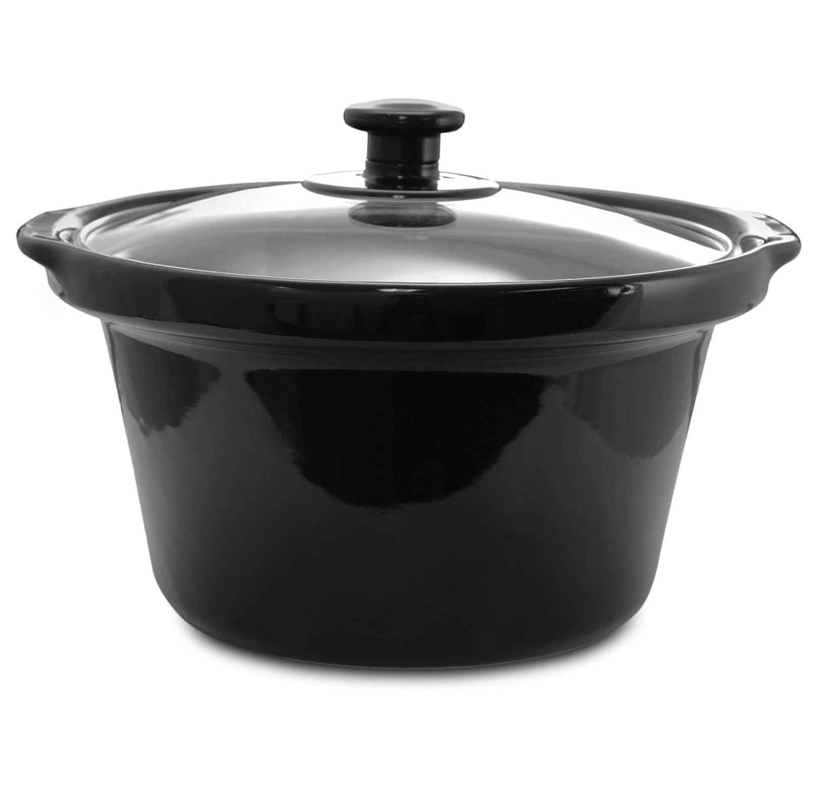 Warmer 2.5 Quart Slow Cooker and Buffet Server in Brushed Silver and Black Finish with 3 Ceramic Cooking Pots and Removable Lid Rests 2.5 Quarts