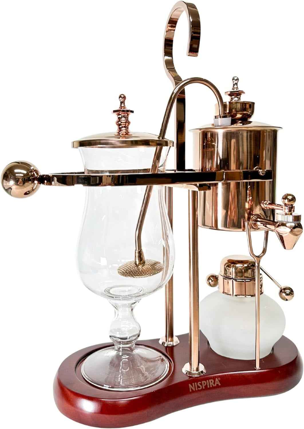 Nispira Belgian Belgium Luxury Royal Family Balance Syphon Siphon Coffee Maker Copper Color, 1 set