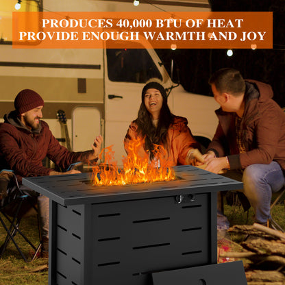 Walsunny 43 inch Gas Fire Pit Table 50,000 BTU Outdoor Rectangular Propane Firepit Table with Waterproof Cover - Home OXO