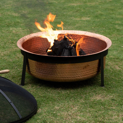 Better Homes & Gardens Wood Burning Copper Fire Pit, 30-inch diameter and 22-inch Height - Home OXO