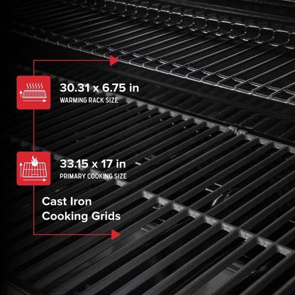 Nexgrill Deluxe 6-Burner Propane Gas Grill with Ceramic Searing Side Burner, Rotisserie Kit, 60,000 BTUs Output, and Stainless Steel Control Panel, BBQ Grill Perfect for Outdoor Gatherings 720-0896B