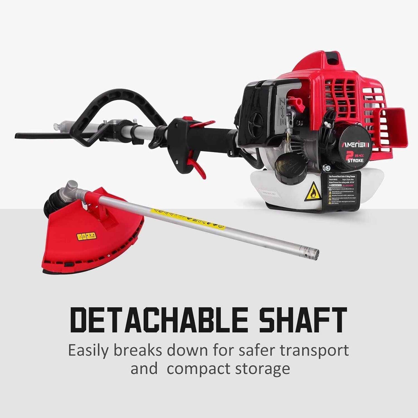 Amerisun 25.4cc Gas String Trimmer, Gas Weed Wacker, weed trimmer，3-in-1 String Trimmer/Edger 16-Inch with 10-Inch Brush Cutter for Grass Cutting