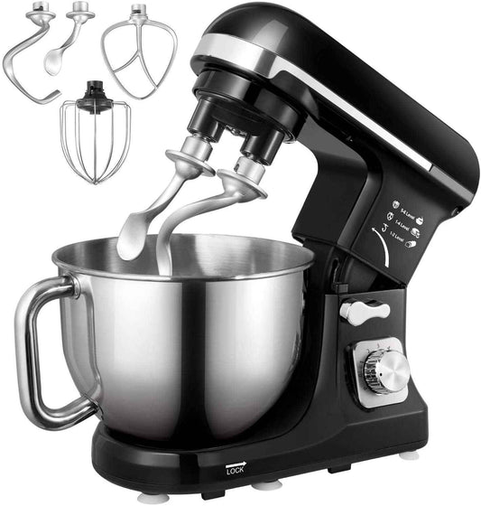 AICOK 5.5 Quart Tilt-Head Stand Mixer with Double Dough Hook Black