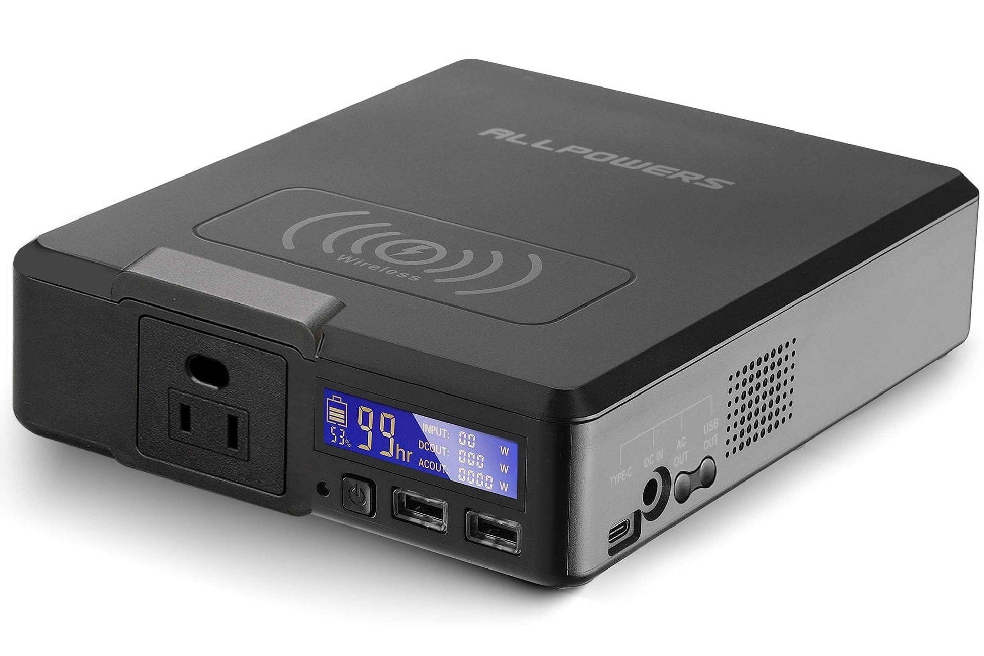 ALLPOWERS 200W Portable Power Station, 154Wh Solar Generator with AC Output, Wireless Charger Power Bank Backup Battery for Camping Emergency