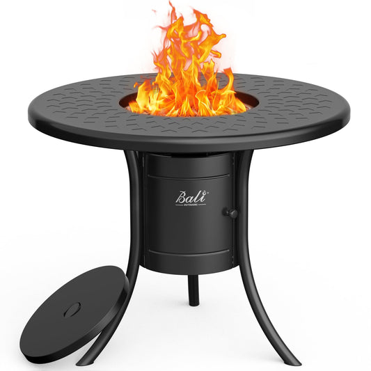 BALI OUTDOORS Dual 1-Pound Propane Fire Pit Table for Outside Patio, 26Inch Black - Home OXO
