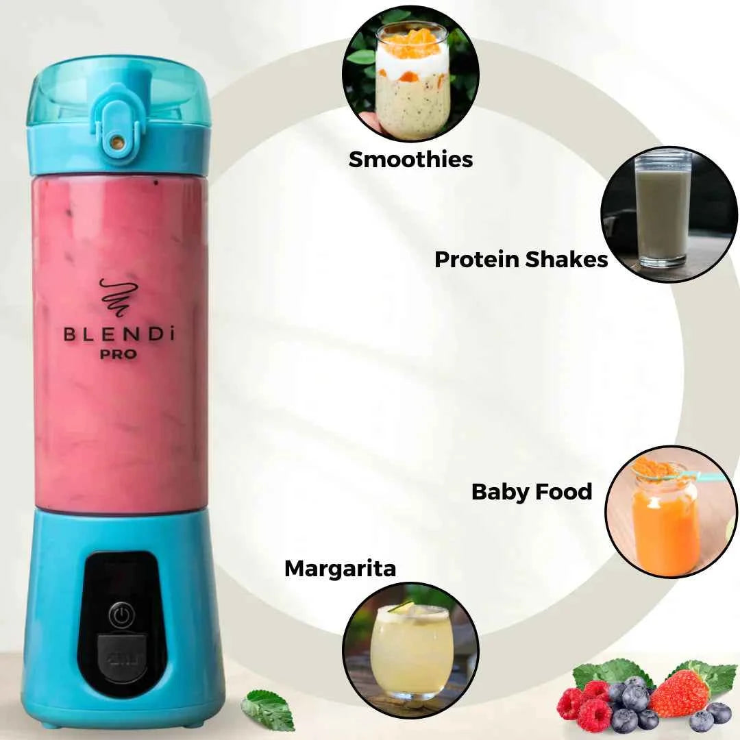 Blendi Pro+ Portable Cordless & Powerful Travel Blender – Blue – 17oz