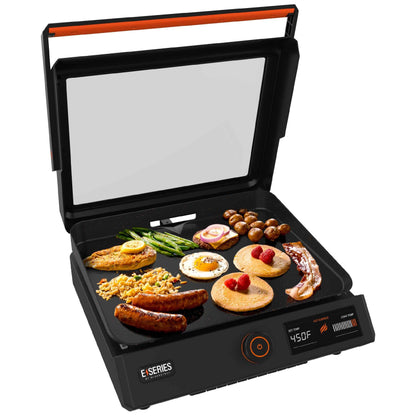 Blackstone E-Series 17" Electric Tabletop Griddle with Hood, Black