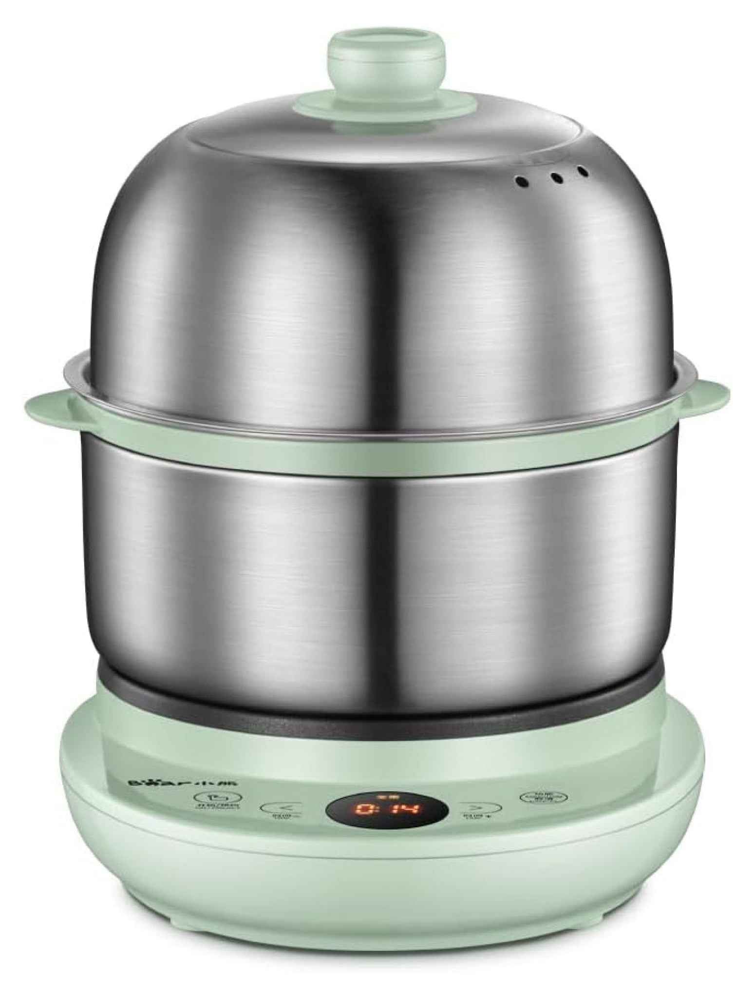 Electric Food Steamer 2 Tier, Egg Cooker - Stainless Steel Vegetable Steamer for Kitchen, 360W, 9.5H Preset, Anti-Dry Burn, ZDQ-B14Y5