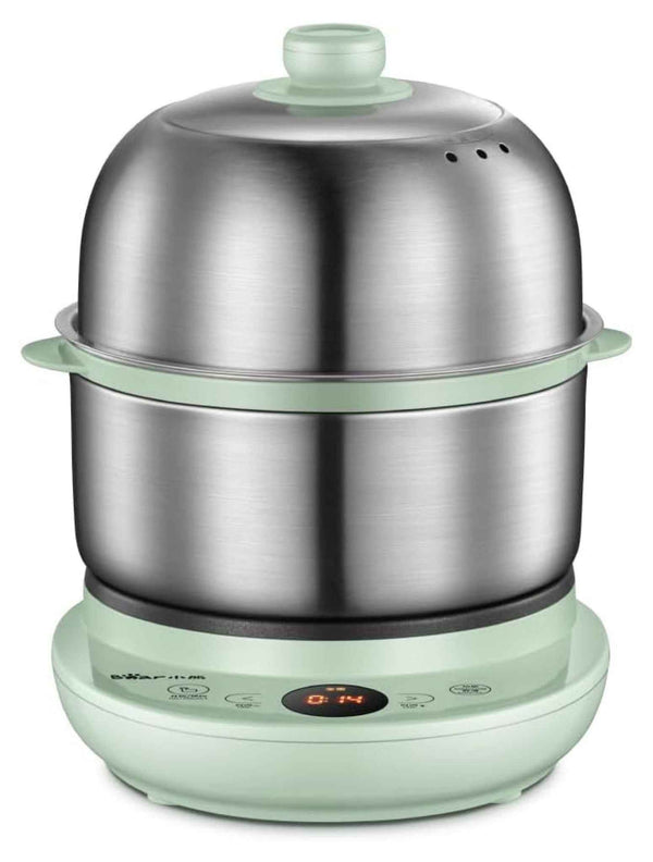 Electric Food Steamer 2 Tier, Egg Cooker - Stainless Steel Vegetable Steamer for Kitchen, 360W, 9.5H Preset, Anti-Dry Burn, ZDQ-B14Y5