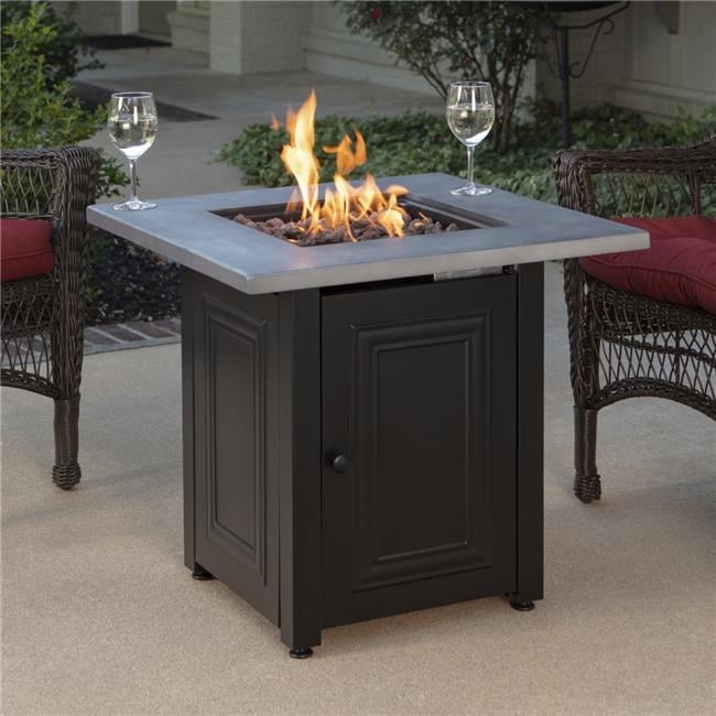 Endless Summer 28-Inch "The Wakefield " Square Propane Gas  Outdoor Fire Pit - Grey & Black - Home OXO