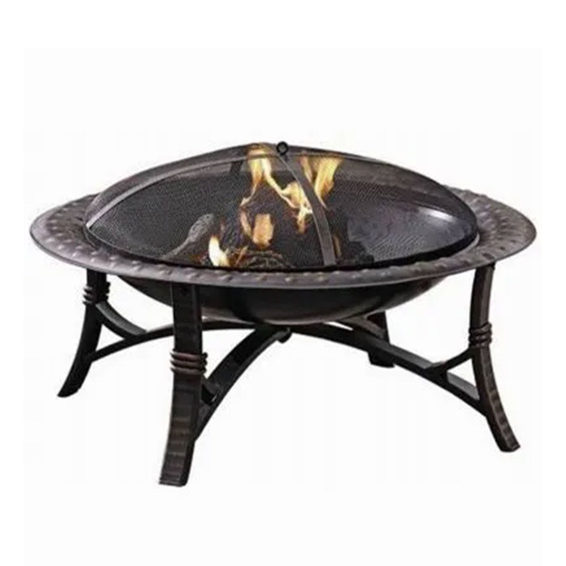 Four Seasons Courtyard 35" Round Wood Burning Fire Bowl w/Fire Grate, Black - Home OXO