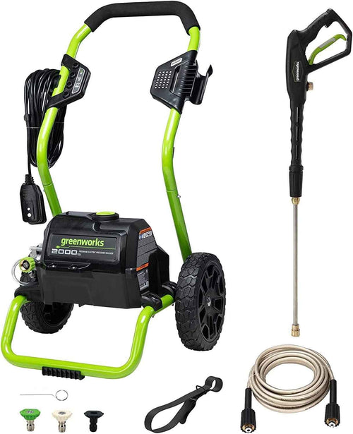 Greenworks 2000 Max PSI, 1.1 GPM (13 Amp) Electric Pressure Washer GPW2000-1RG