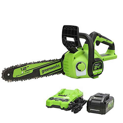 Greenworks 24V 12" Brushless Chainsaw + 4.0 Ah Battery and Charger 2016602