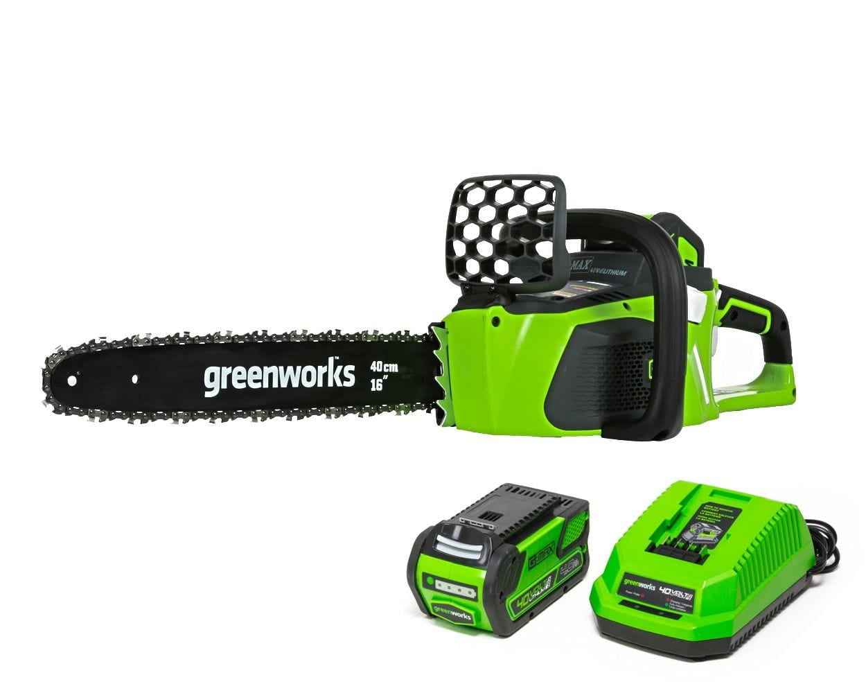Greenworks 40V 16" Cordless Brushless Chainsaw with 4.0 Ah Battery and Charger 20312