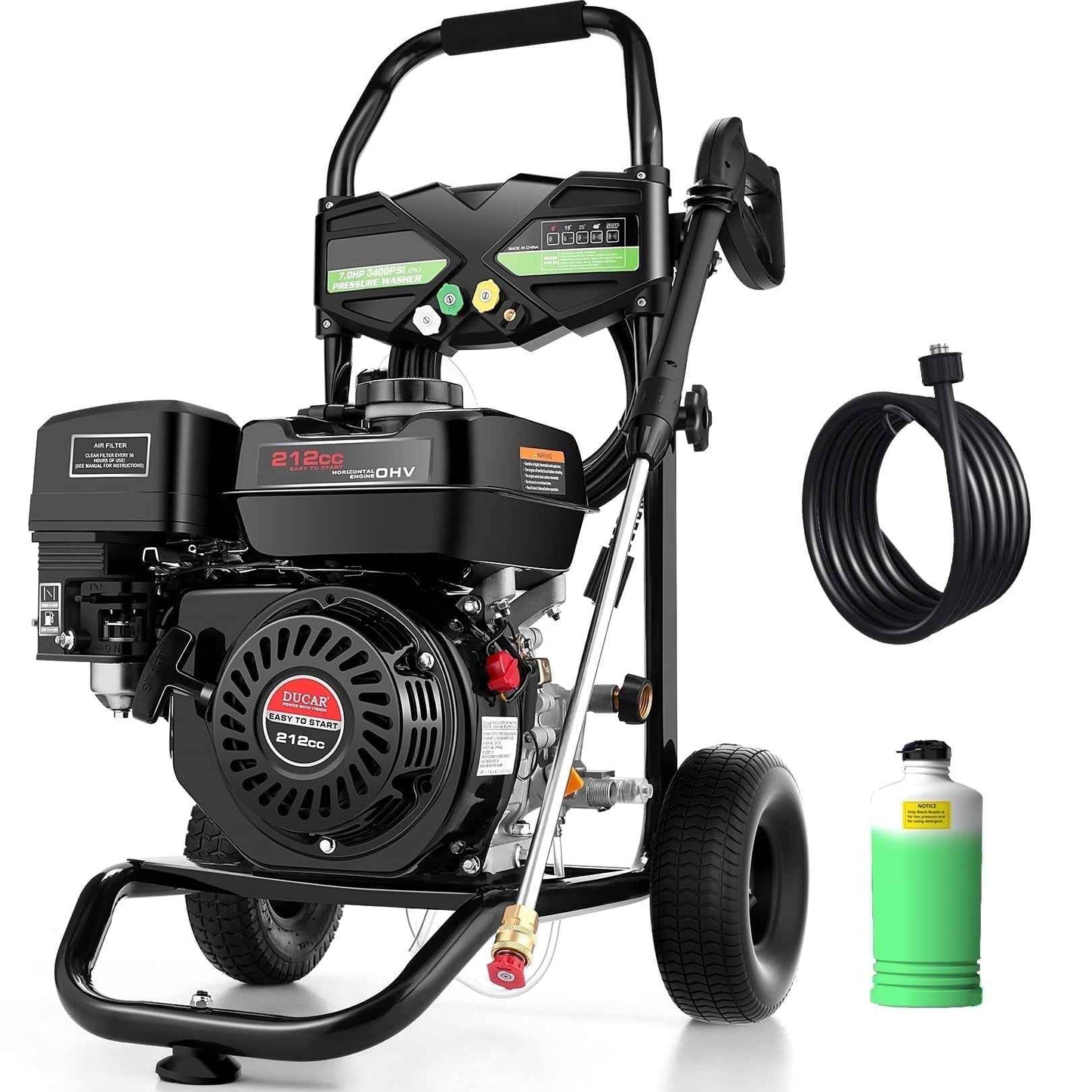 Huanherad Gas Pressure Washer 4200PSI 4.0GPM, 5 QC Nozzles 25ft Hose Power Washer with 0.5Gal Soap Tank, 212cc 7.0 HP Engine Power Washer, EPA/CARB/ETL Compliant