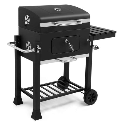 Ktaxon BBQ Grill Outdoor Charcoal Grill Smoker for Patio Backyard,Black