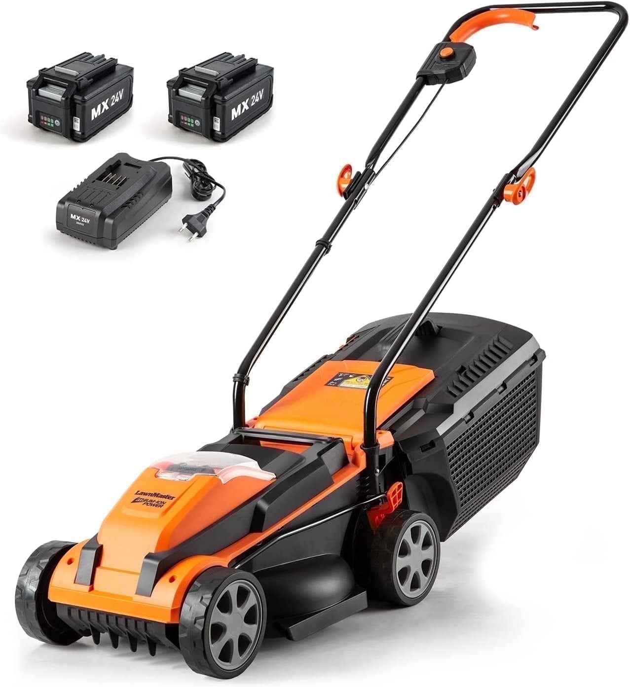 LawnMaster 13in 24 V Cordless Lawn Mower with Push Button Start
