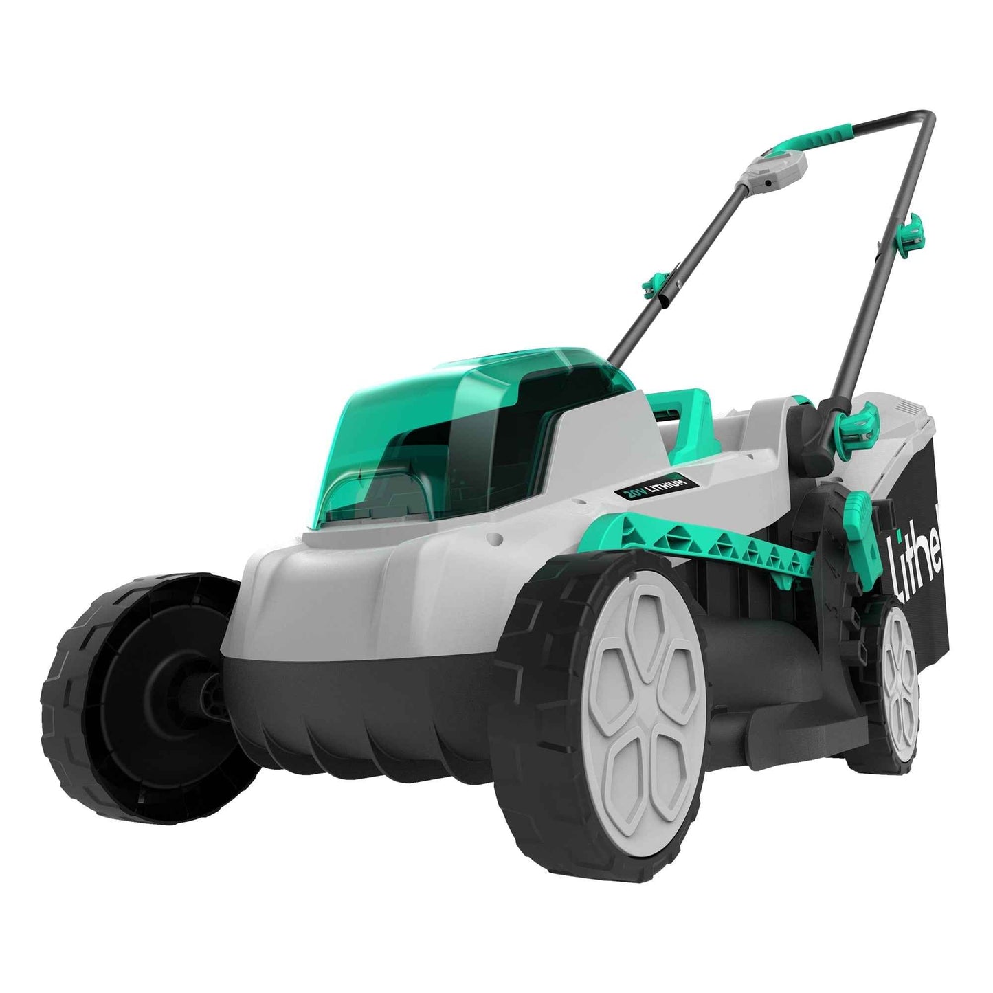 Litheli 20V 13" Cordless Lawn Mower 16.34 in with Brushless Motor + 4.0Ah Battery & Charger 27.3 lb, Manpower driven