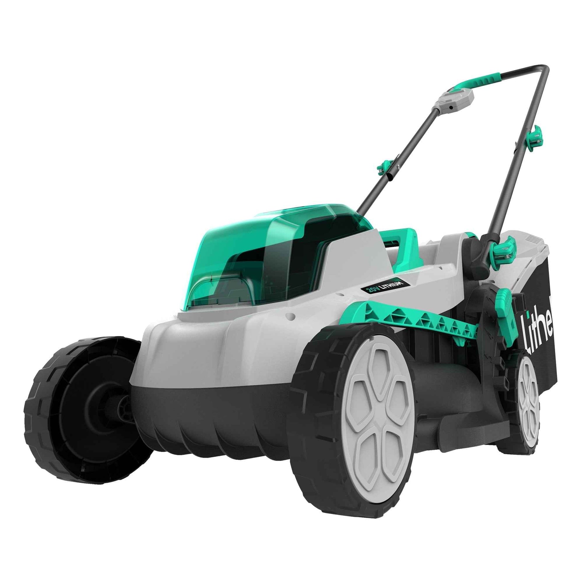 Litheli 20V 13" Cordless Lawn Mower 16.34 in with Brushless Motor + 4.0Ah Battery & Charger 27.3 lb, Manpower driven