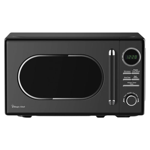 Magic Chef 0.7 Cubic Feet 700W Classic Retro Countertop Microwave, Black