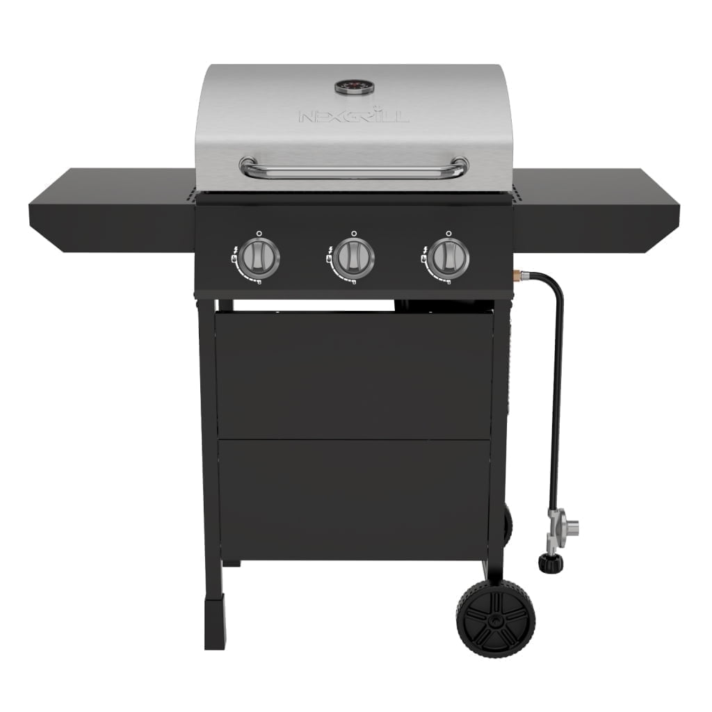 Nexgrill 3-Burner Propane Gas Grill with Side Tables, 27,000BTUs, Stainless Steel Lid, Spacious 429 SQ. In. Cooking Space, BBQ Grill for Outdoor Cooking, Patios, Parties, and More - 720-1012 - Home OXO
