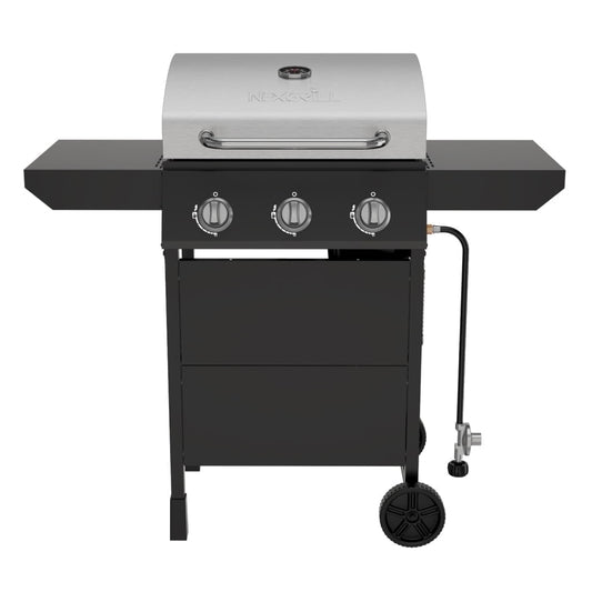 Nexgrill 3-Burner Propane Gas Grill with Side Tables, 27,000BTUs, Stainless Steel Lid, Spacious 429 SQ. In. Cooking Space, BBQ Grill for Outdoor Cooking, Patios, Parties, and More - 720-1012 - Home OXO