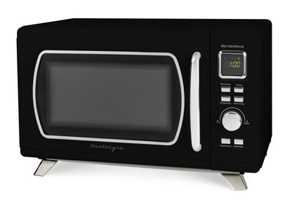 Nostalgia Mid-Century Retro 0.9 Cu. Ft. 900-Watt Microwave Oven, Black
