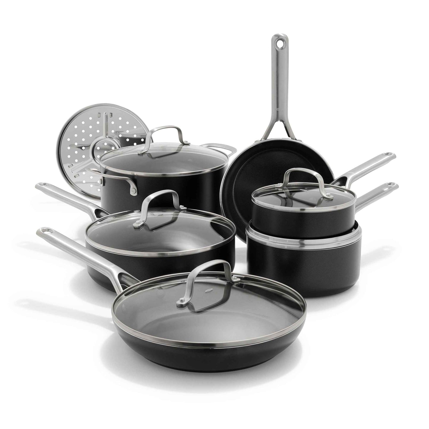 OXO 12 Piece Nonstick Aluminum Cookware Set, Matte