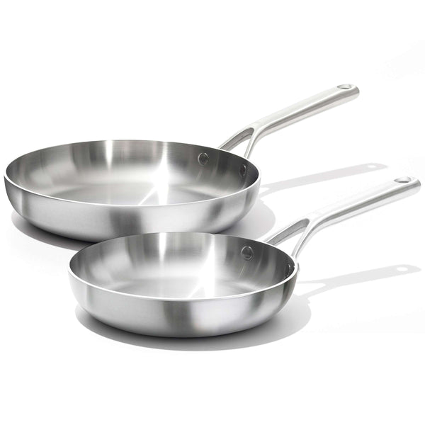 OXO 8" and 10" Stainless Steel Aluminum Frying Pan, Set of 2