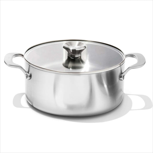 OXO Mira Tri-Ply Stainless Steel 5Qt Stock Pot with Lid, Dishwasher Safe - Home OXO