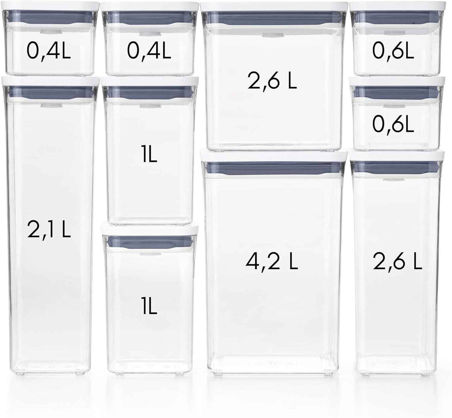 OXO Good Grips 10-Piece POP Container Set, White