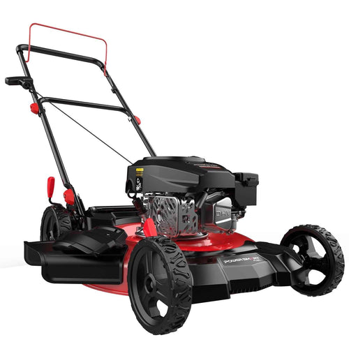 PowerSmart Gas Lawn Mower, 21 inches 144cc 2-in-1 Walk-Behind , Side Discharge Push Lawn Mower