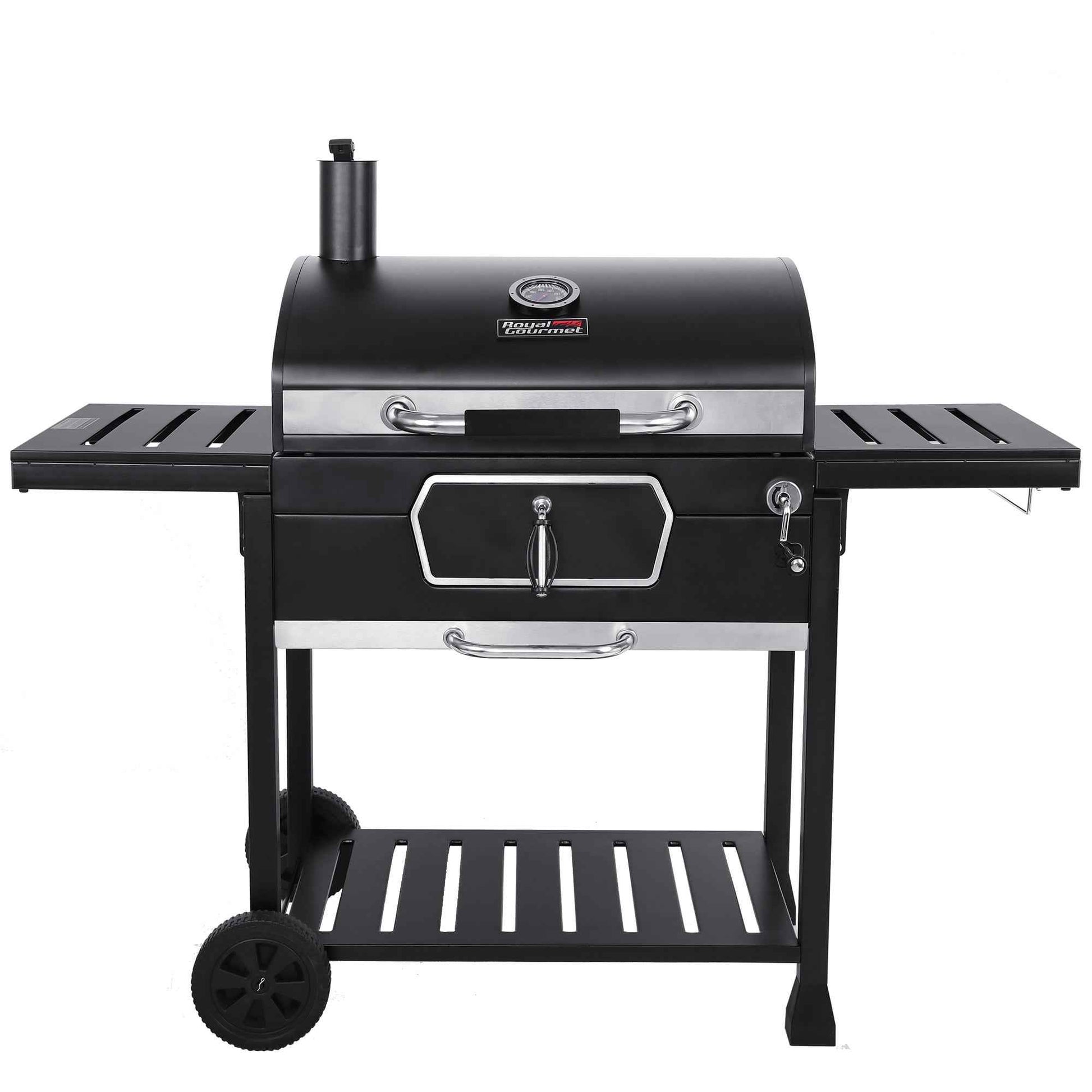 Royal Gourmet 30" CD2030AN Deluxe Charcoal Grill, BBQ Smoker Picnic Camping Patio Backyard Cooking, Black