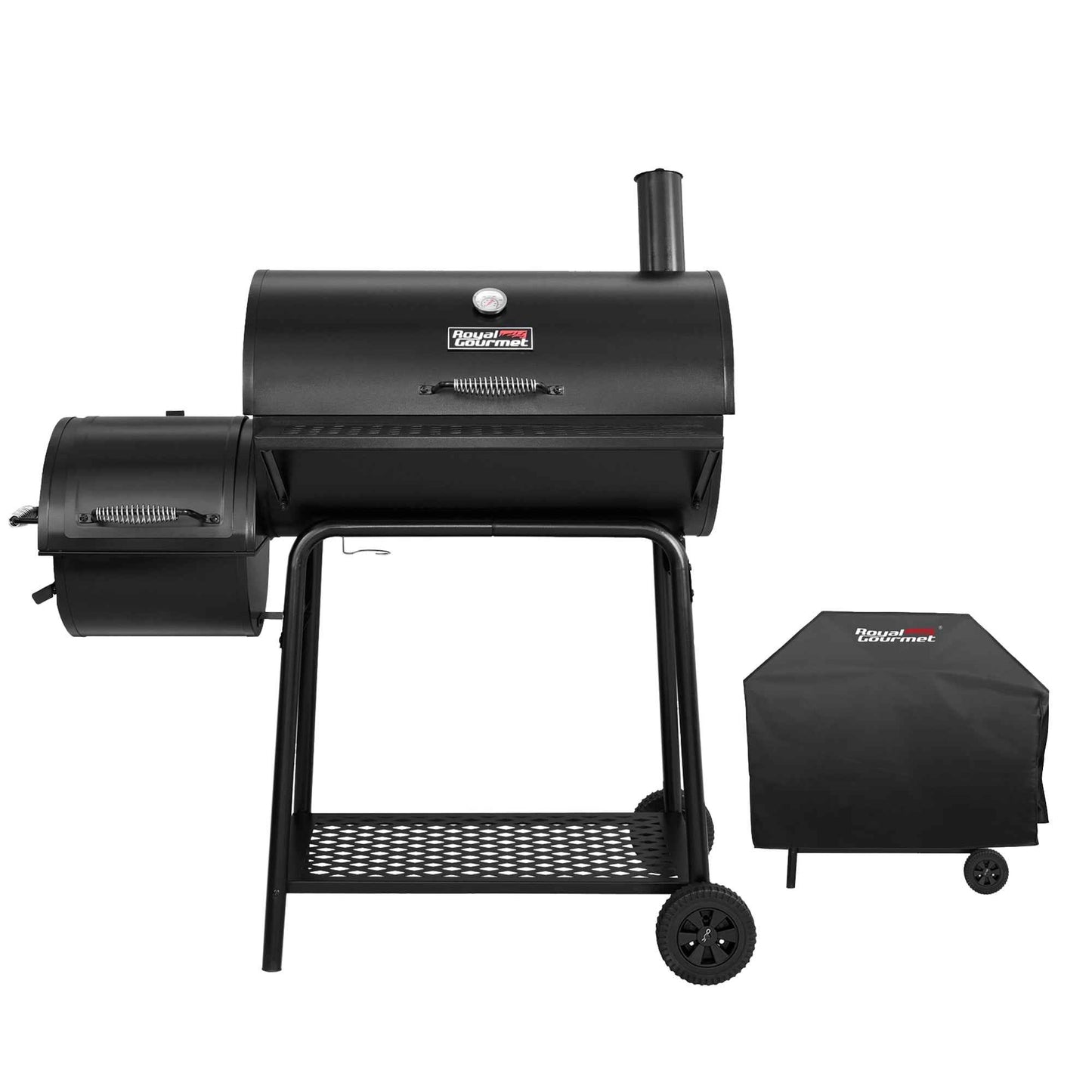 Royal Gourmet CC1830FC 30" Charcoal Grill with Offset Smoker, With Cover