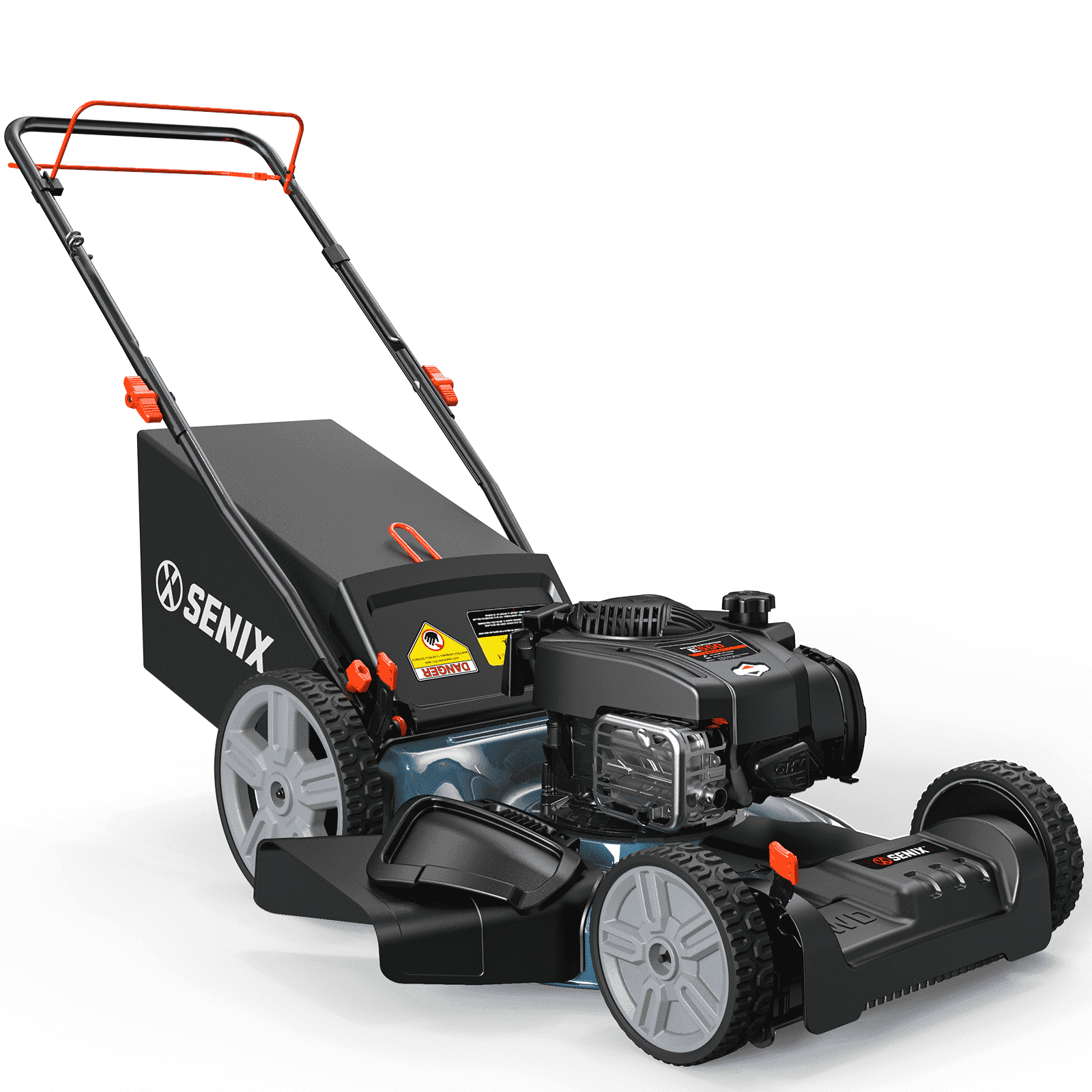 SENIX Self-Propelled Gas Lawn Mower 21in Cuttting Blade 22in Cutting Deck, 150 cc 4-Cycle Made in USA Briggs & Stratton Engine Push Mower, 3-In-1, 6-Height Adjustment, 11-In Rear Wheels, LSSG-M1