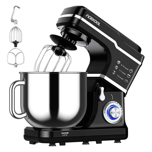 Stand Mixer, Acekool 7.5 Qt 10 Speed Tilt Head Electric Mixer, Black