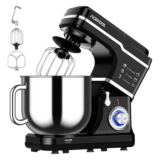 Stand Mixer, Acekool 7.5 Qt 10 Speed Tilt Head Electric Mixer, Black