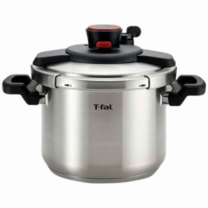 T-fal Clipso Stainless Steel 6.3 Qt Pressure Cooker, Silver
