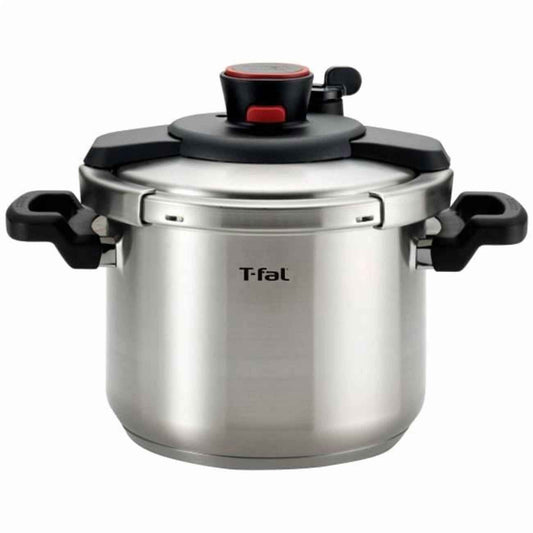 T-fal Clipso Stainless Steel 6.3 Qt Pressure Cooker, Silver